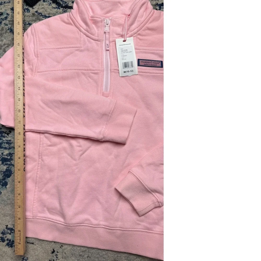 Vineyard Vines Girls Classic Shep Shirt Pink Quarter Zip Pullover NWT‎ M 10-12